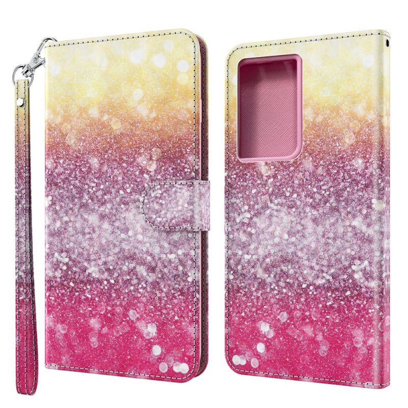 Housse Samsung Galaxy S21 Ultra 5g Dégradé Paillettes Magenta