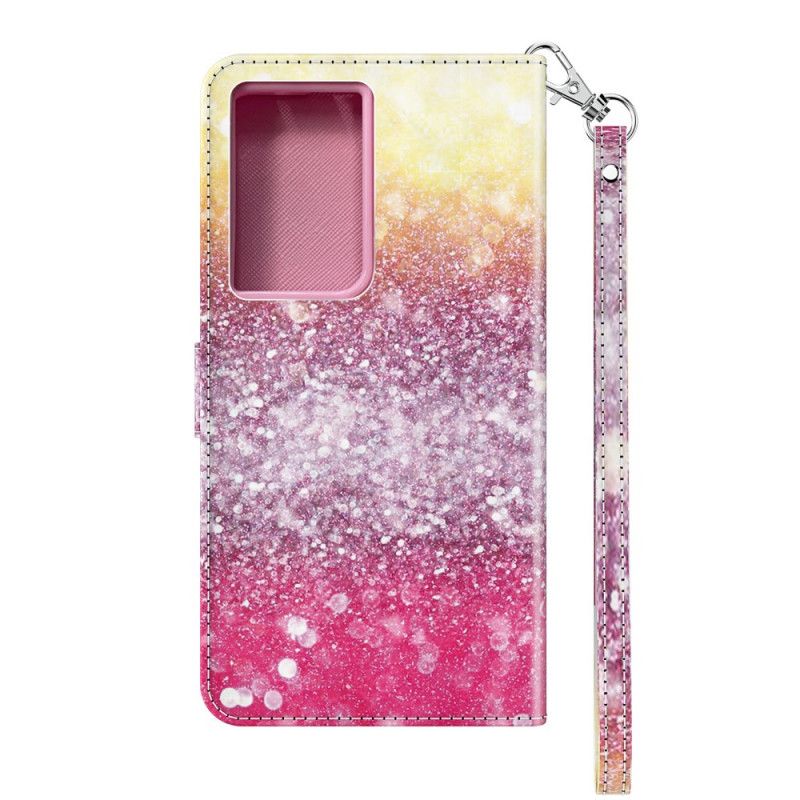 Housse Samsung Galaxy S21 Ultra 5g Dégradé Paillettes Magenta