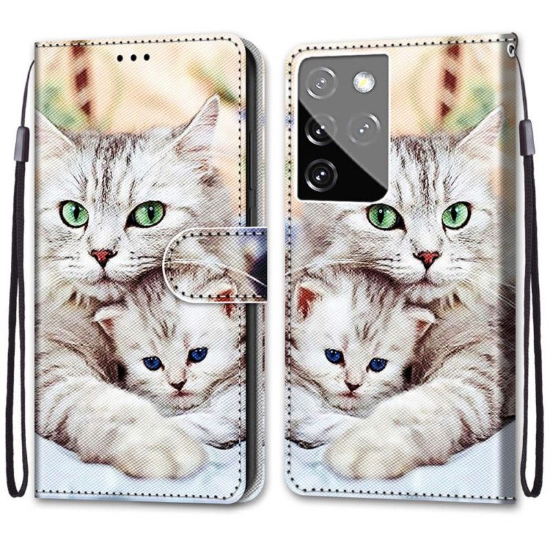 Housse Samsung Galaxy S21 Ultra 5g Famille De Chats