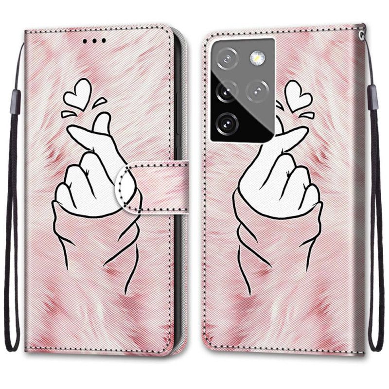 Étui Housse Samsung Galaxy S21 Ultra 5g Finger Heart
