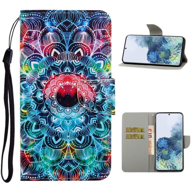 Housse Samsung Galaxy S21 Ultra 5g Flashy Mandala À Lanière