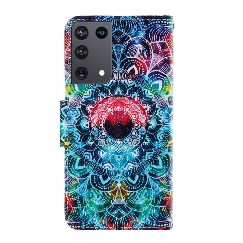 Housse Samsung Galaxy S21 Ultra 5g Flashy Mandala À Lanière