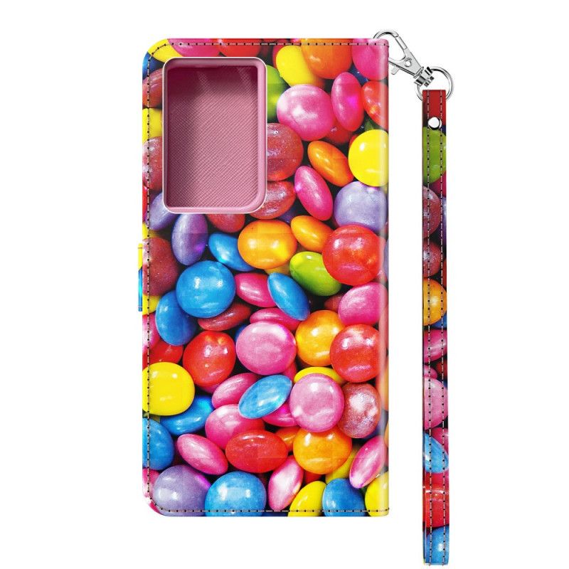 Housse Samsung Galaxy S21 Ultra 5g Light Spot Bonbons Avec Lanière