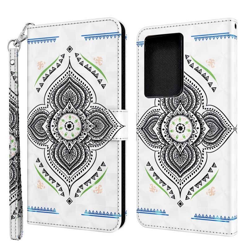 Étui Housse Samsung Galaxy S21 Ultra 5g Light Spots Mandala Avec Lanière