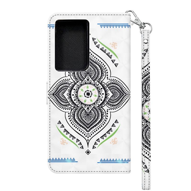 Étui Housse Samsung Galaxy S21 Ultra 5g Light Spots Mandala Avec Lanière