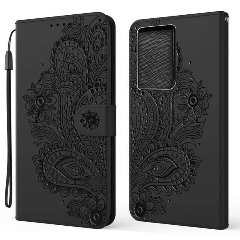 Housse Samsung Galaxy S21 Ultra 5g Motif Baroque À Lanière