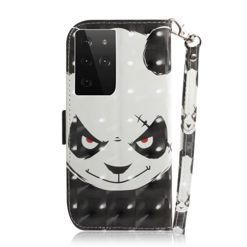 Housse Samsung Galaxy S21 Ultra 5g Panda À Lanière