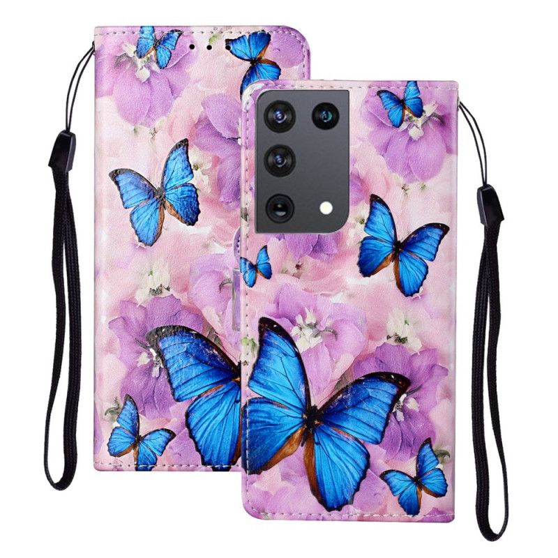 Housse Samsung Galaxy S21 Ultra 5g Papillons Floraux