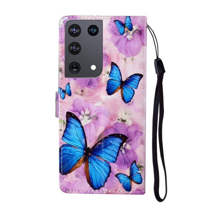 Housse Samsung Galaxy S21 Ultra 5g Papillons Floraux