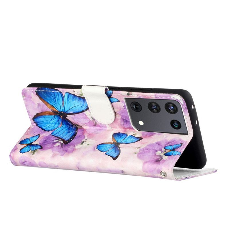 Housse Samsung Galaxy S21 Ultra 5g Papillons Floraux