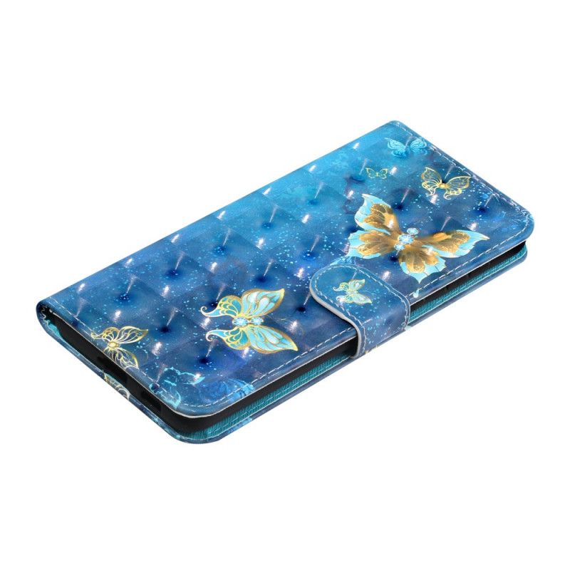 Housse Samsung Galaxy S21 Ultra 5g Papillons Light Spots À Lanière
