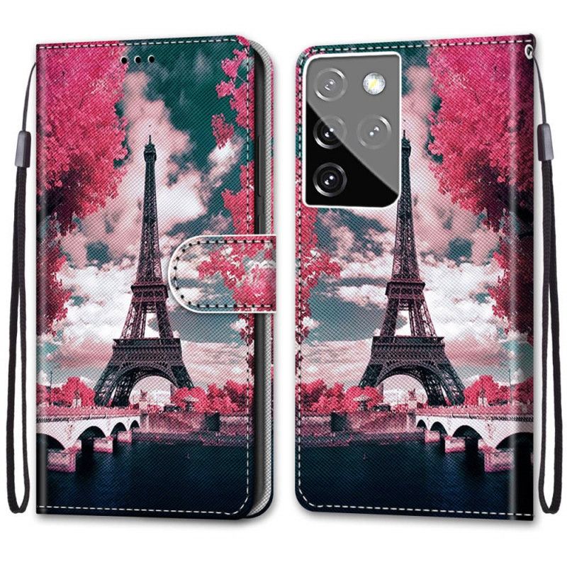 Housse Samsung Galaxy S21 Ultra 5g Paris En Fleurs