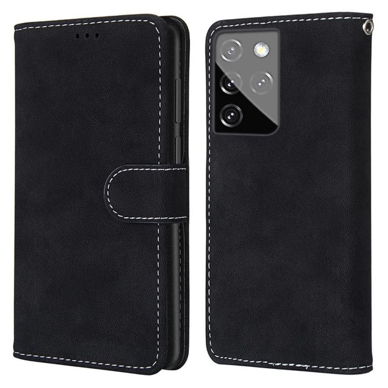 Housse Samsung Galaxy S21 Ultra 5g Simili Cuir Vintage New Colors