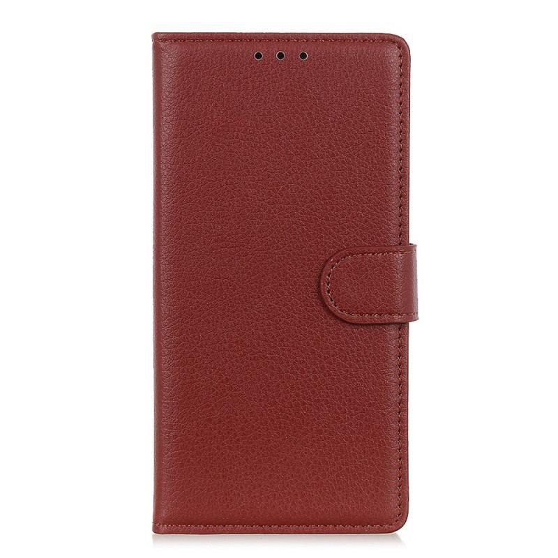 Housse Samsung Galaxy S22 5G Cuir Litchi Traditionnel