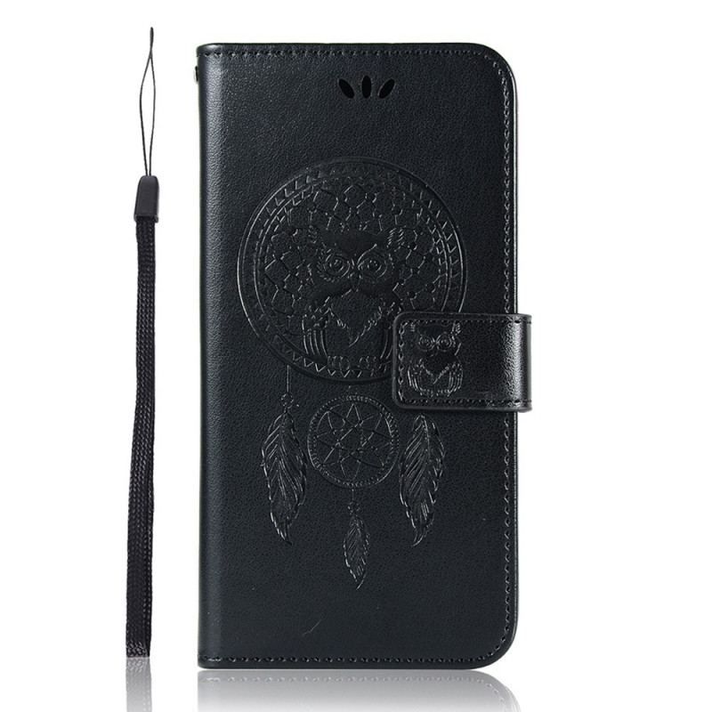 Housse Samsung Galaxy S22 5G Effet Cuir Attrape Rêves Hibou