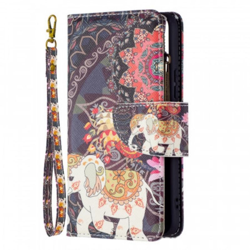 Housse Samsung Galaxy S22 5G Poche Zippée Éléphant