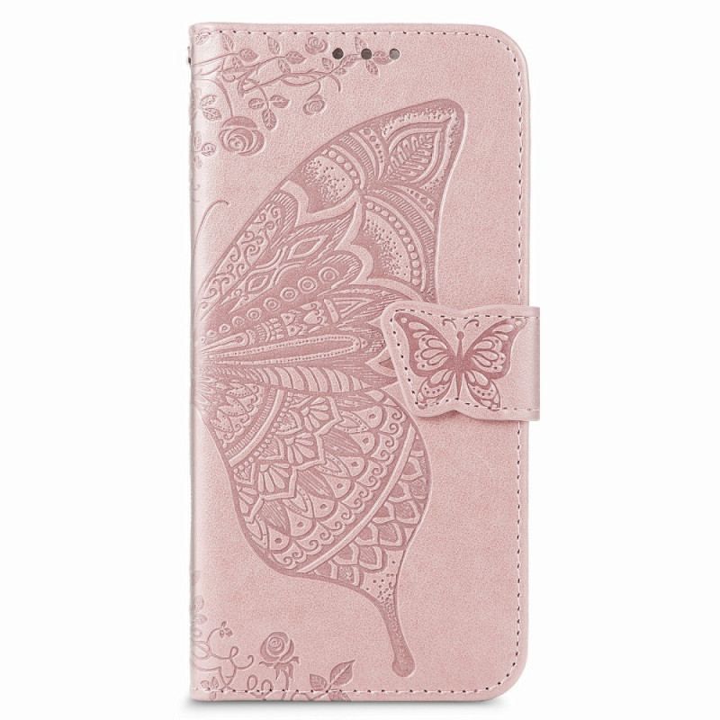 Housse Samsung Galaxy S22 Plus 5G Papillon Design avec Lanière