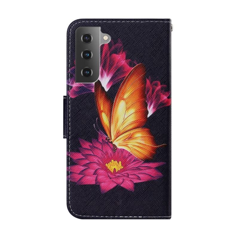 Housse Samsung Galaxy S22 Plus 5G Papillon et Lotus