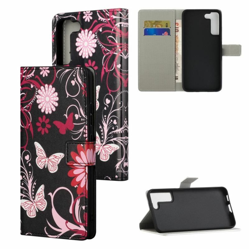 Housse Samsung Galaxy S22 Plus 5G Papillons et Fleurs