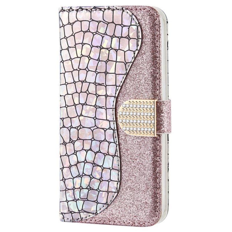 Housse Samsung Galaxy S22 Ultra 5G Croco Diamants