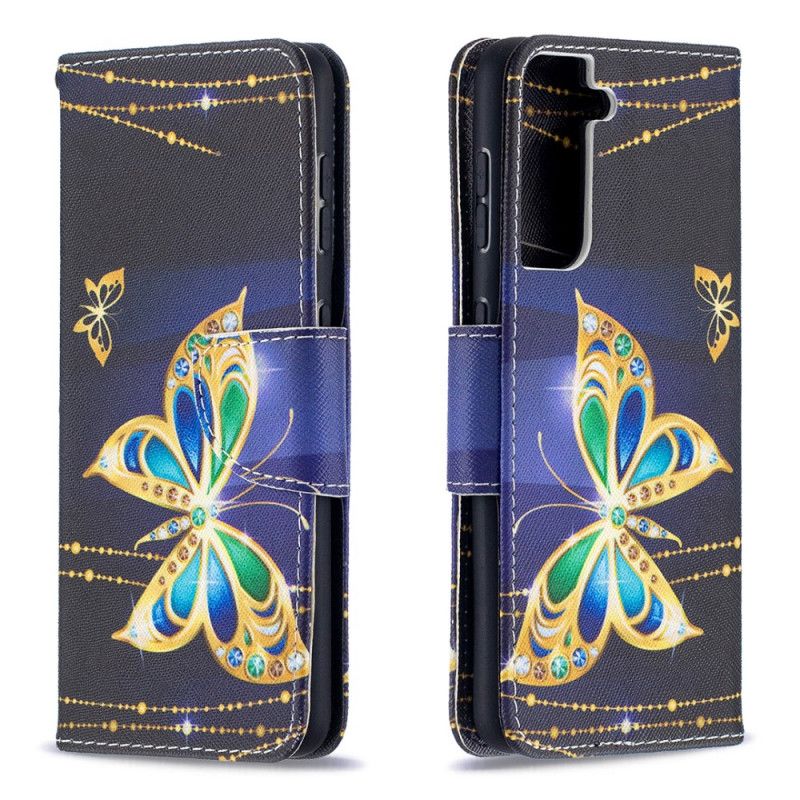 Étui Housse Samsung Galaxy S221 5g Papillons Rois