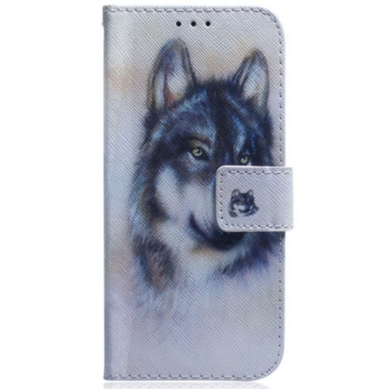 Housse Samsung Galaxy S23 5G Loup Aquarelle