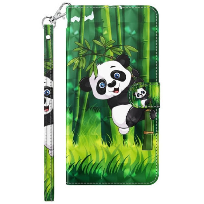 Housse Samsung Galaxy S23 Ultra 5G Panda Bambou à Lanière