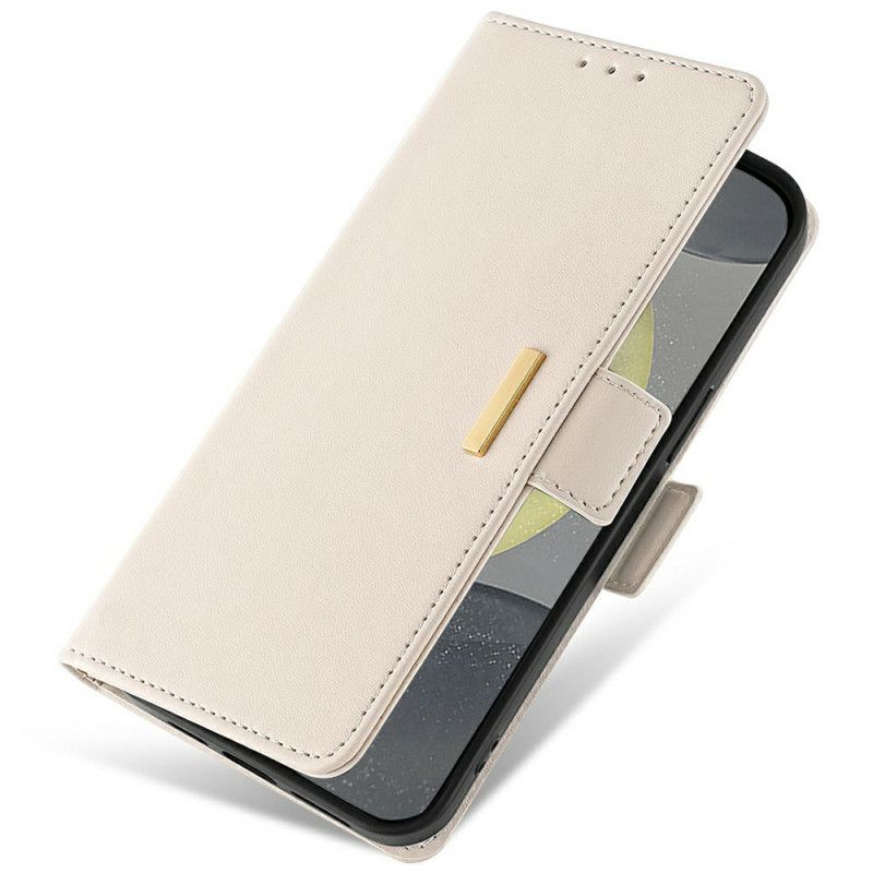 Housse Samsung Galaxy S25 5G Fermoir Style Métal à Lanière