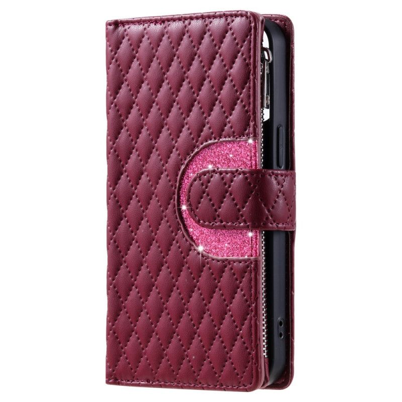 Housse Samsung Galaxy S25 5G Matelassée Portefeuille Zippé