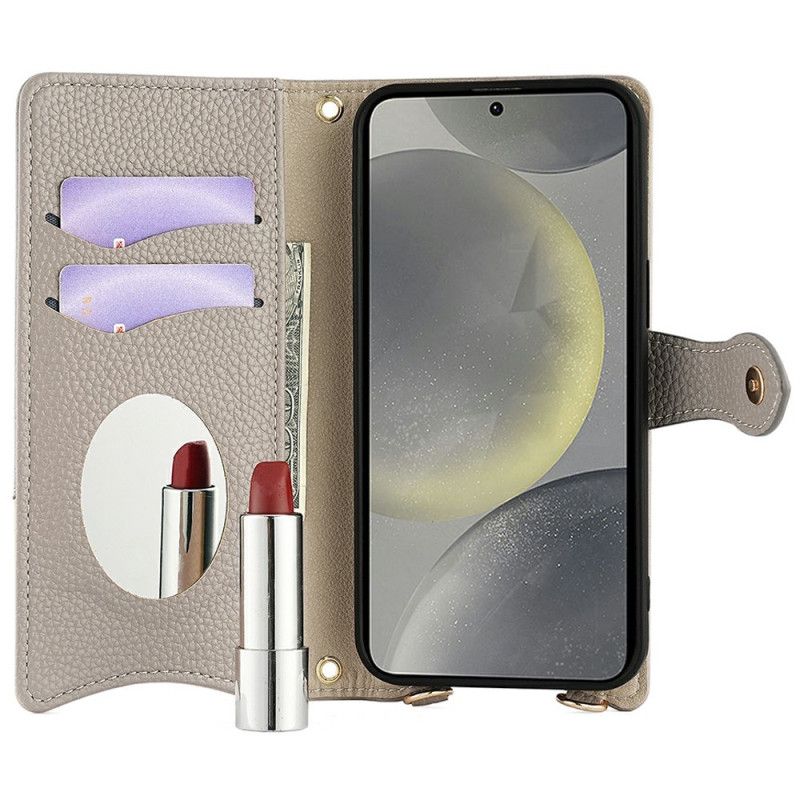 Housse Samsung Galaxy S25 5G Miroir et Chaîne