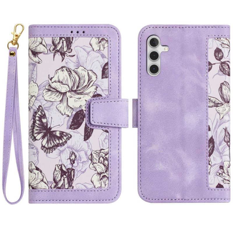 Housse Samsung Galaxy S25 5G Portefeuille Effet Floral