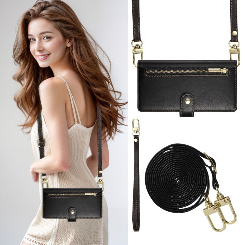 Housse Samsung Galaxy S25 Edge Portefeuille avec Sangles