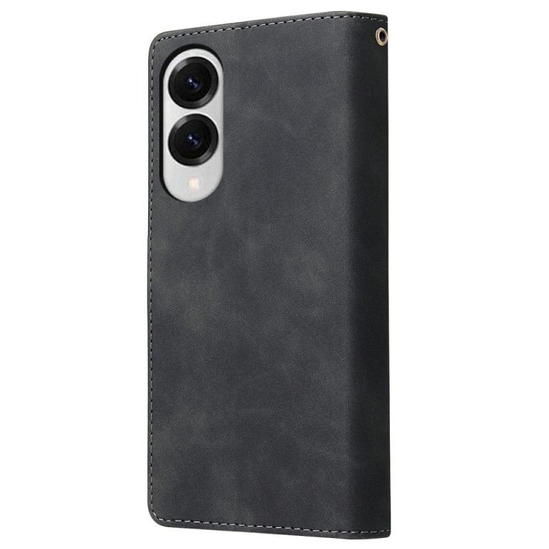 Housse Samsung Galaxy S25 Edge Portefeuille Effet Daim