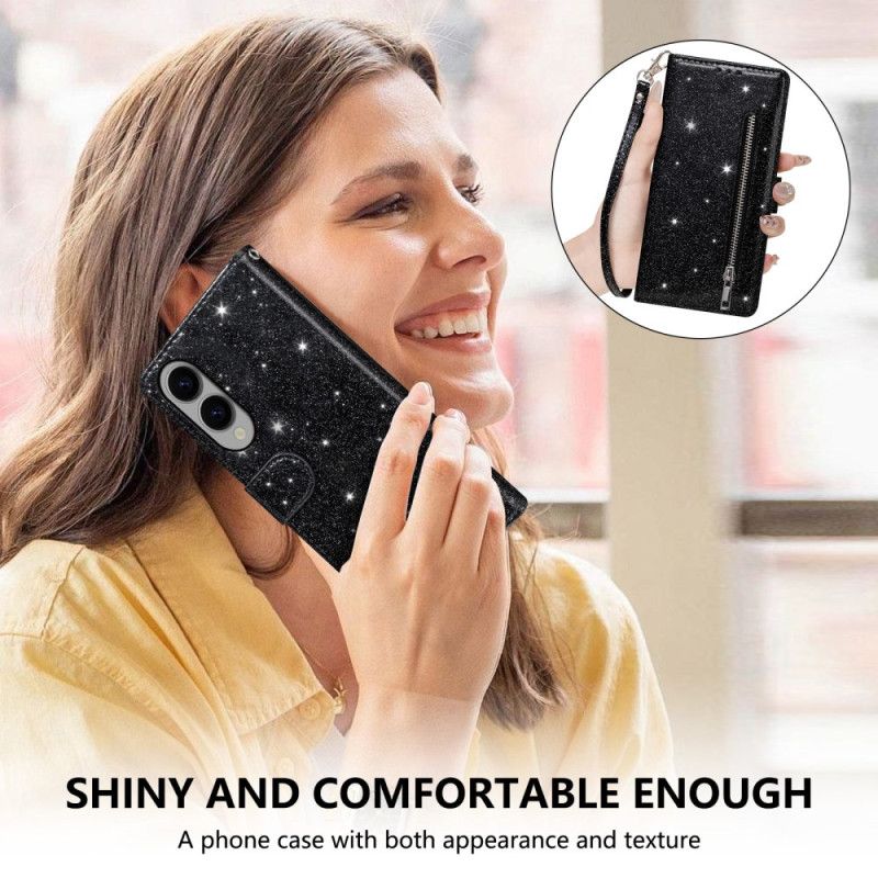 Housse Samsung Galaxy S25 Edge Portefeuille Paillettes