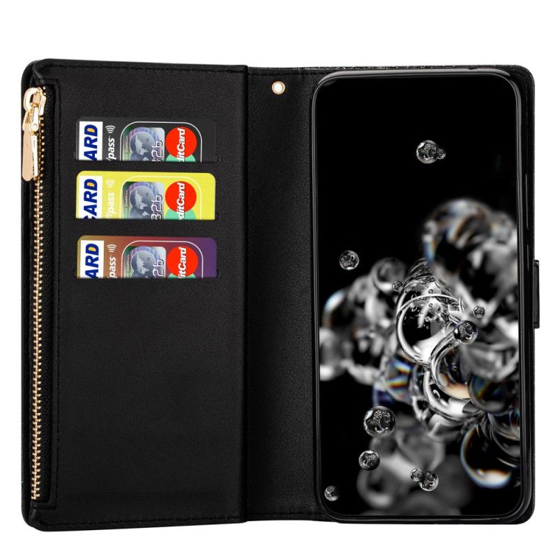 Housse Samsung Galaxy S25 Edge Portefeuille Paillettes à Lanière