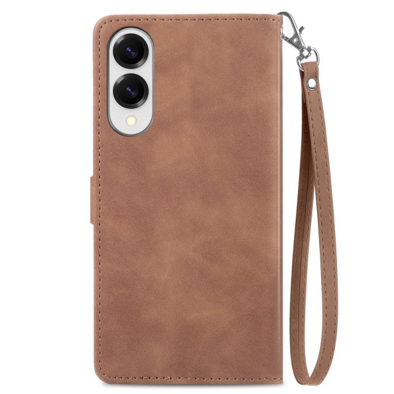 Housse Samsung Galaxy S25 Edge Portefeuille Zippé Motif Floral