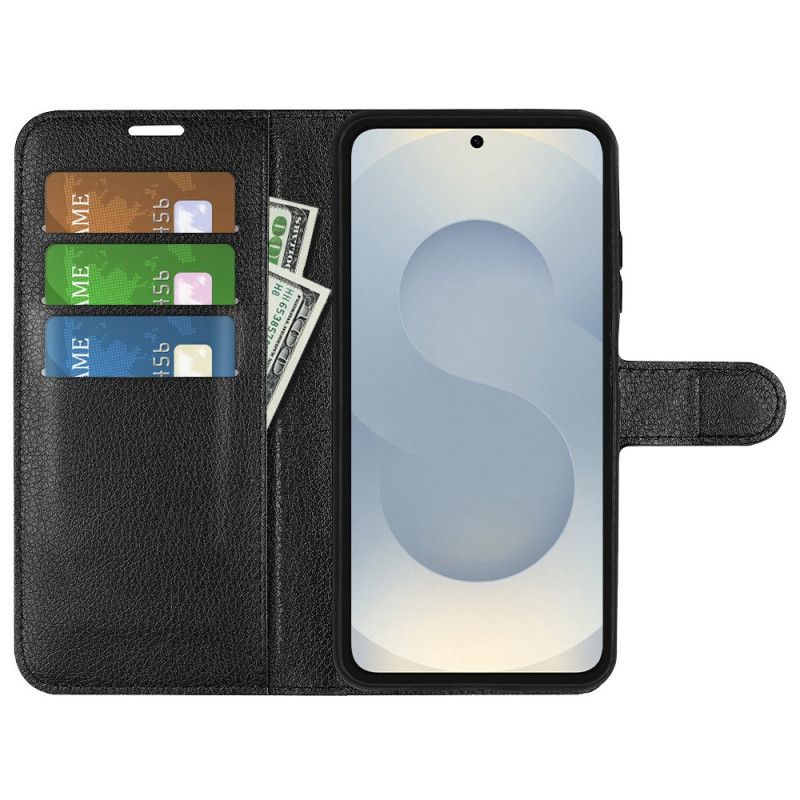 Housse Samsung Galaxy S25 Edge Simili Cuir Litchi