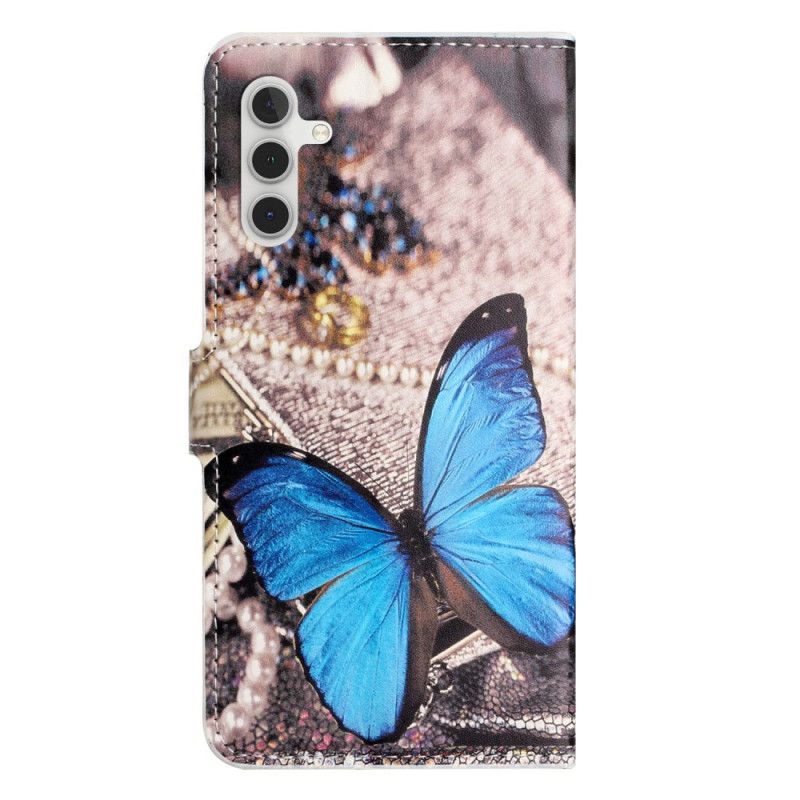Housse Samsung Galaxy S25 FE Classique Papillon bleu