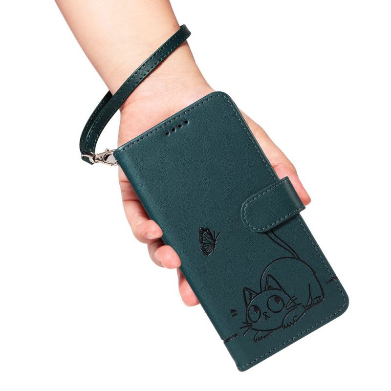 Housse Samsung Galaxy S25 FE Empreinte Chat à Lanière