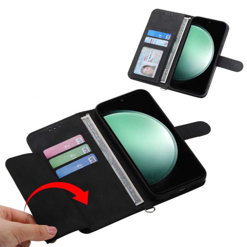 Housse Samsung Galaxy S25 FE Empreinte Dentelle avec Lanière et Bandoulière