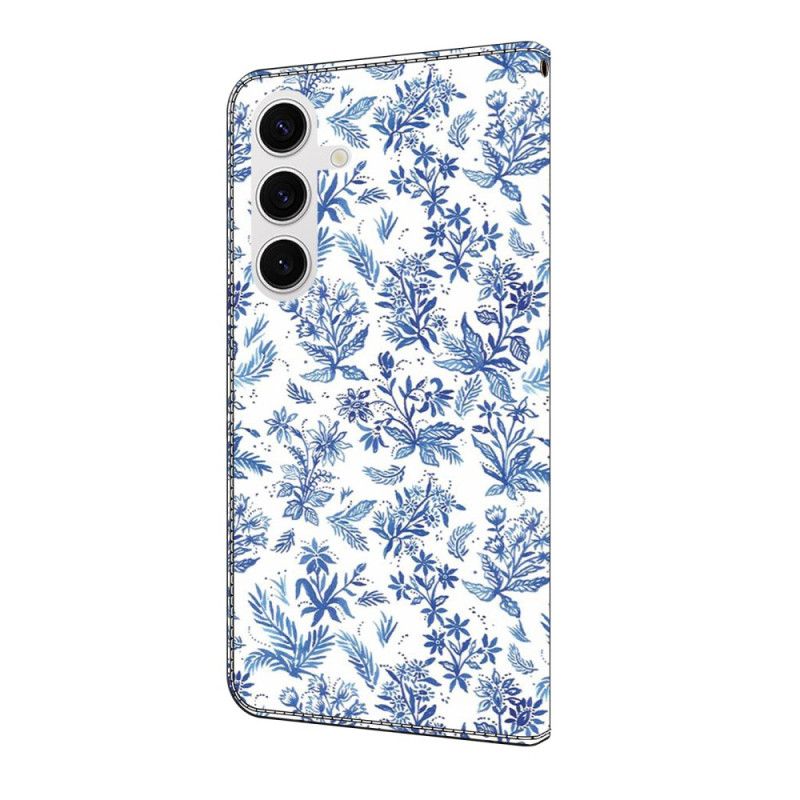 Housse Samsung Galaxy S25 FE Fleurettes Bleues