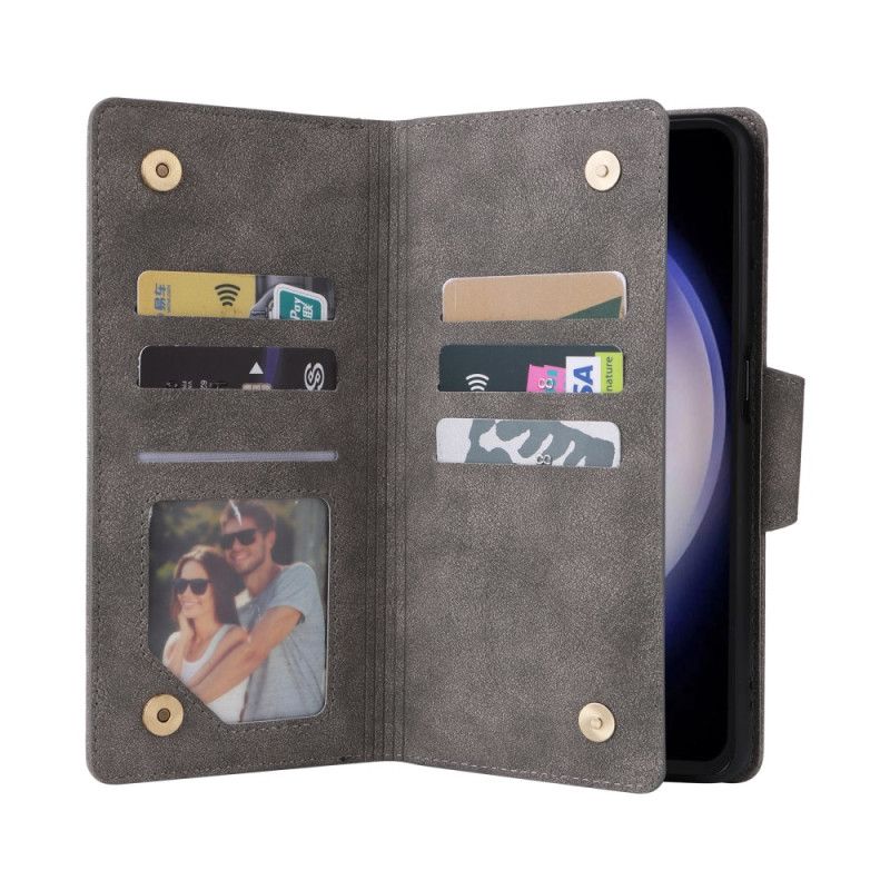 Housse Samsung Galaxy S25 FE Portefeuille avec Fermeture Éclair