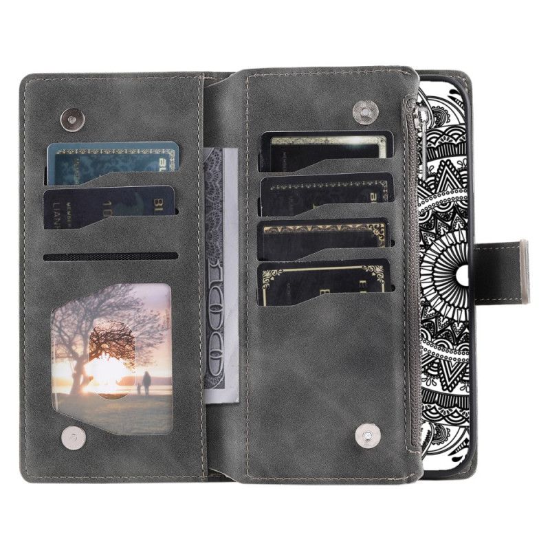 Housse Samsung Galaxy S25 FE Portefeuille Mandala avec Lanière