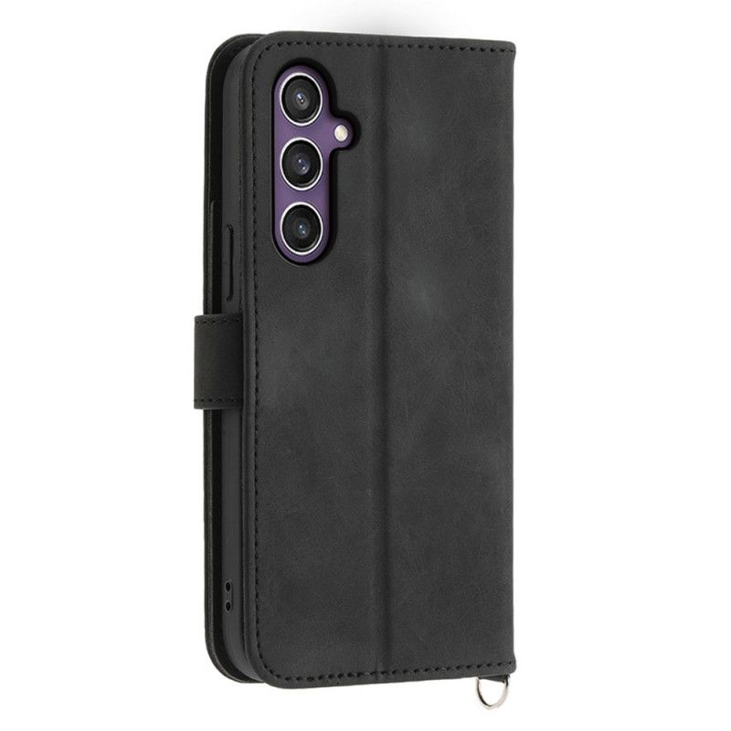 Housse Samsung Galaxy S25 Plus 5G Motif Floral et Sangles