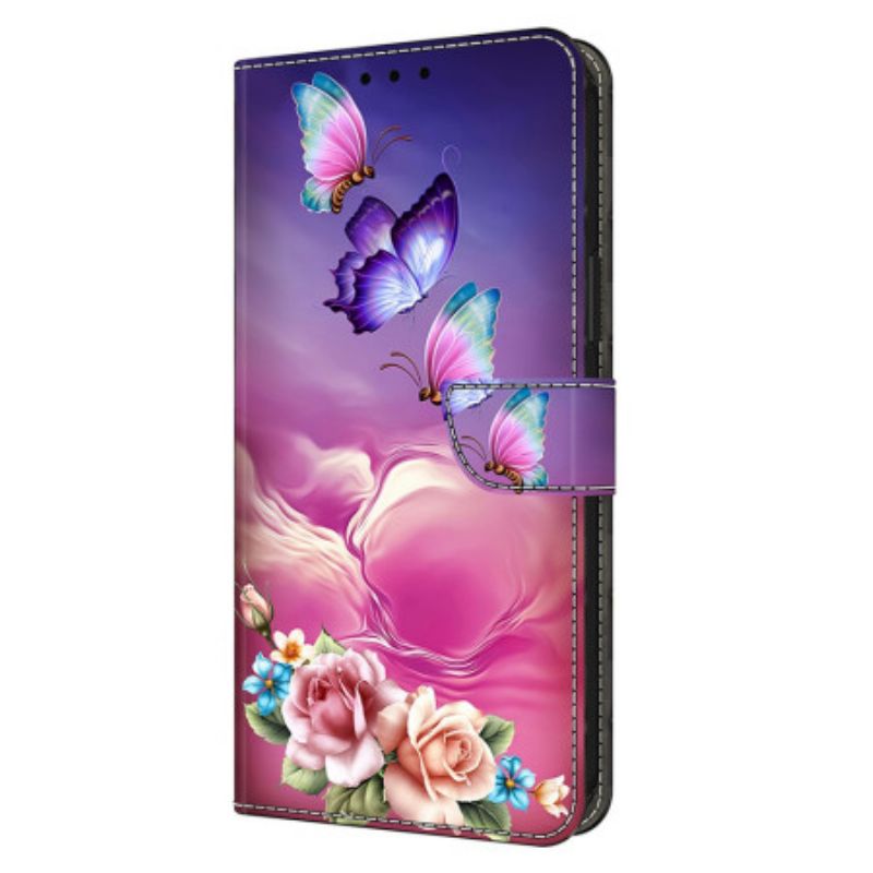 HOusse Samsung Galaxy S25 Plus 5G Papillons et Petites Fleurs