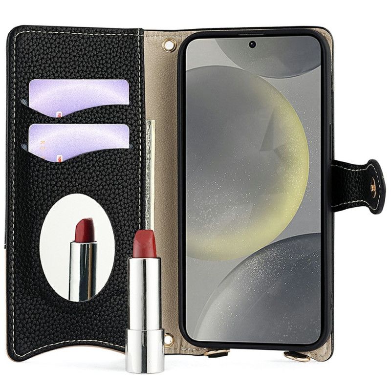 Housse Samsung Galaxy S25 Plus 5G Portefeuille avec Chaîne