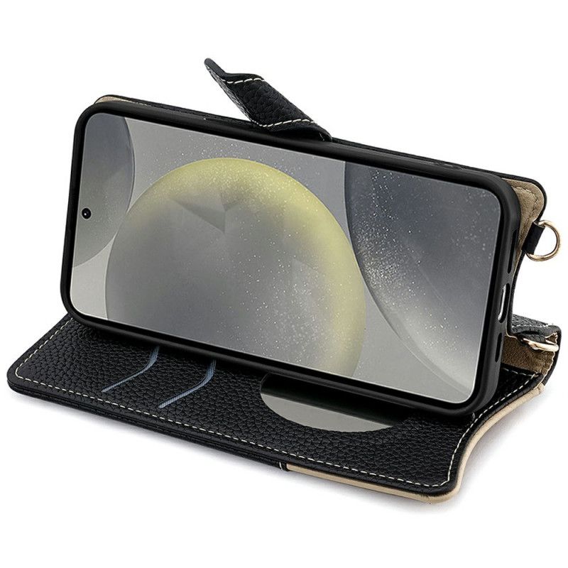 Housse Samsung Galaxy S25 Plus 5G Portefeuille avec Chaîne