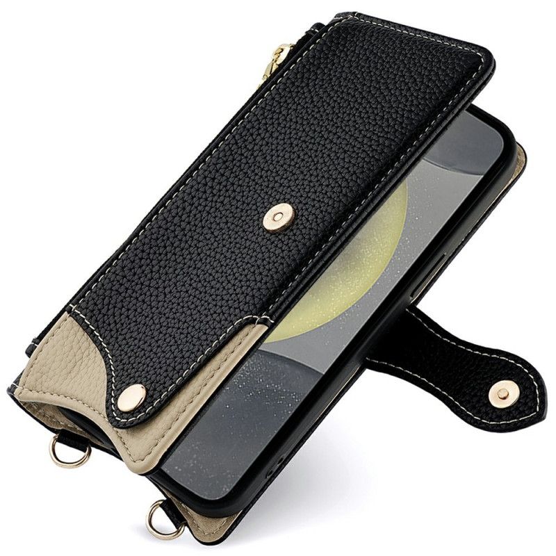 Housse Samsung Galaxy S25 Plus 5G Portefeuille avec Chaîne