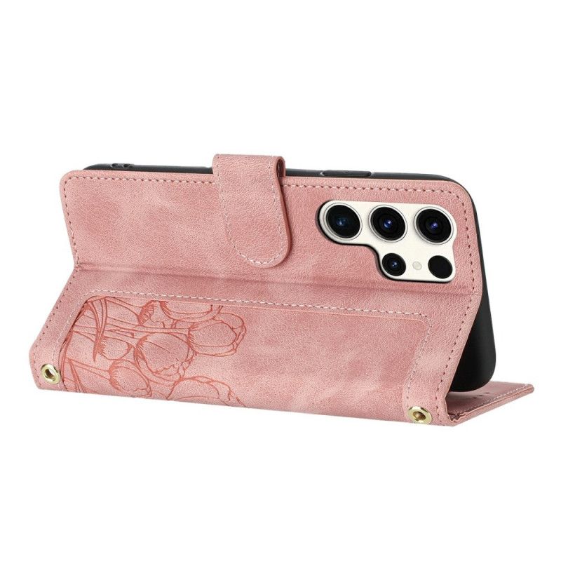 Housse Samsung Galaxy S25 Ultra 5G Effet Cuir Floral