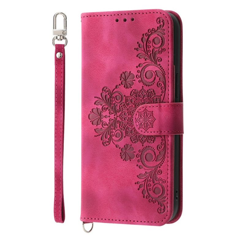 Housse Samsung Galaxy S25 Ultra 5G Motif Floral et Sangles